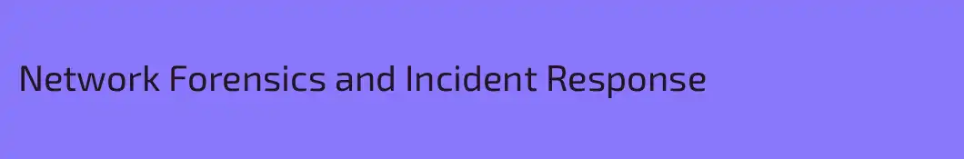 Network Forensics and Incident Response
